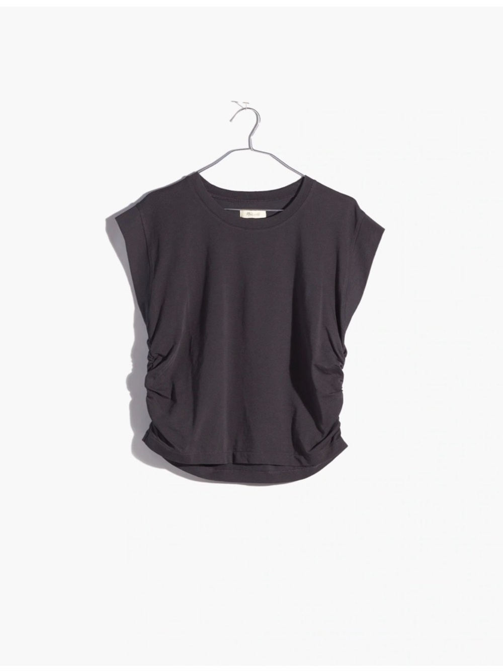 Madewell Short Sleeve Gathered Tee - Black